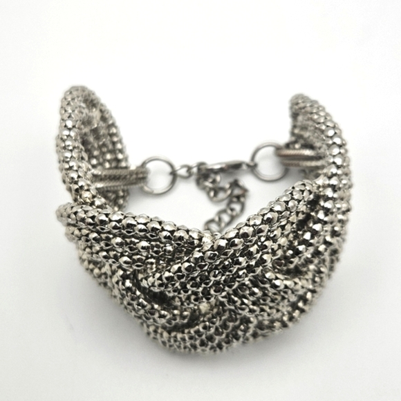 ๐ข3/$19๐ข Unique Popcorn Chain Braided Silver Tone Bracelet - Picture 7 of 7